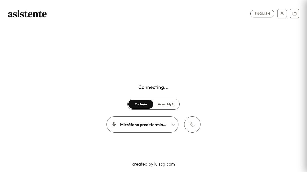 Asistente voice assistant interface