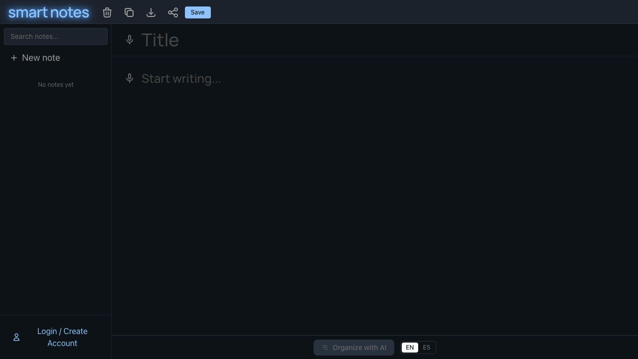 Smart Notes editor interface